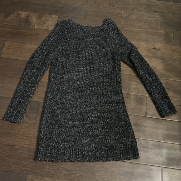 Women’s atmosphere sweater dress, black and white knit, long sleeve winter short - Picture 4 of 6